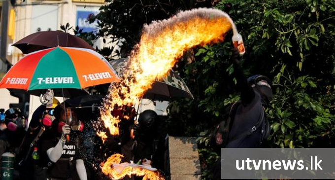 Hong Kong: Petrol bombs tossed at police in latest protest