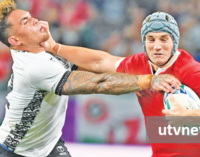 Brilliant Adams grabs hat-trick as battered Wales reach quarters